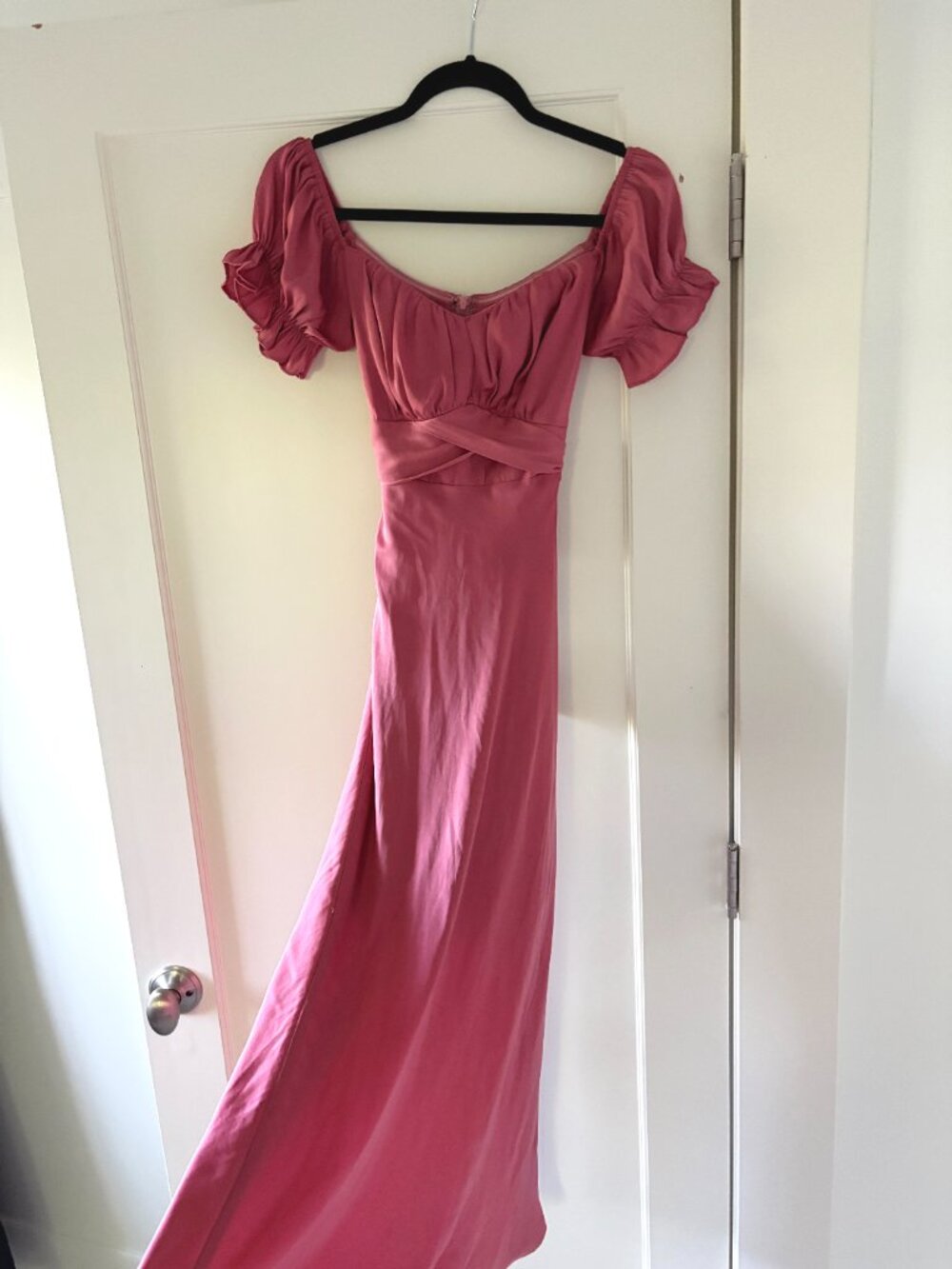 Saints + Secrets Pink Off-Shoulder Formal / Cocktail Midi Dress